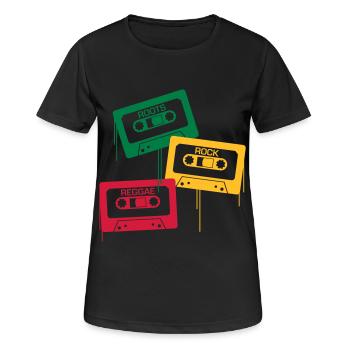 Roots, Rock, Reggae - Frauen T-Shirt atmungsaktiv - Schwarz - Vorne - AI Model Female 172 light (172cm)