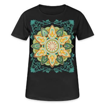 Vintage-Design Mandala-Design Vintage-Mandala - Frauen T-Shirt atmungsaktiv - Schwarz - Vorne - AI Model Female 172 light (172cm)