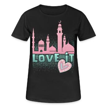 Islamischer Glaube, Moschee Spruch, Ramadan - Frauen T-Shirt atmungsaktiv - Schwarz - Vorne - AI Model Female 172 light (172cm)