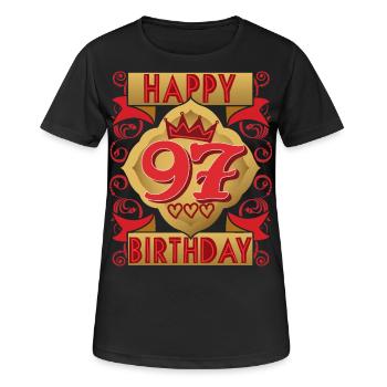 97e anniversaire 97 ans dicton, design vintage - T-shirt respirant Femme - noir - Devant - AI Model Female 172 light (172cm)