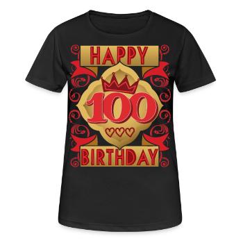 100e anniversaire 100e anniversaire en disant, design vintage - T-shirt respirant Femme - noir - Devant - AI Model Female 172 light (172cm)