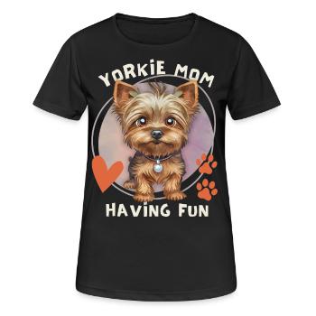 Yorkshire Terrier, Yorkie, Yorkie-Mom Saying - Women's Breathable T-Shirt - black - Front - AI Model Female 172 light (172cm)
