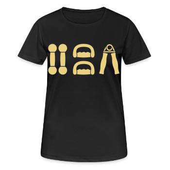 gym dumbell sport - Women's Breathable T-Shirt - black - Front - AI Model Female 172 light (172cm)