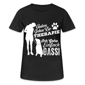 Gassi statt Therapie - Frauen T-Shirt atmungsaktiv - Schwarz - Vorne - AI Model Female 172 light (172cm)