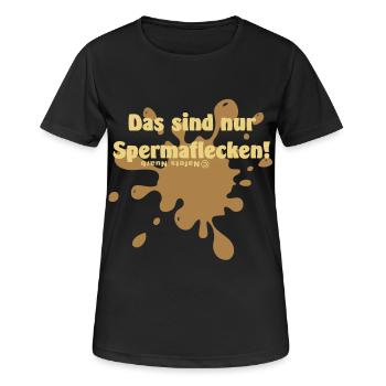 Spermaflecken - Frauen T-Shirt atmungsaktiv - Schwarz - Vorne - AI Model Female 172 light (172cm)