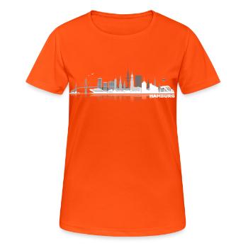waterkant05hell - Women's Breathable T-Shirt - neon orange - Front - AI Model Female 172 dark (172cm)