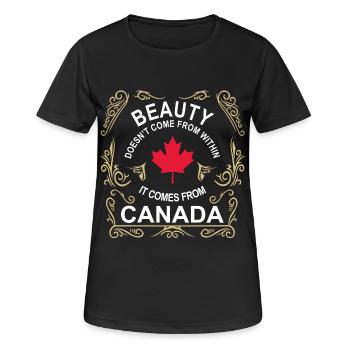 Du bist so Schön wie ein Kanadier ! - Frauen T-Shirt atmungsaktiv - Schwarz - Vorne - AI Model Female 172 light (172cm)