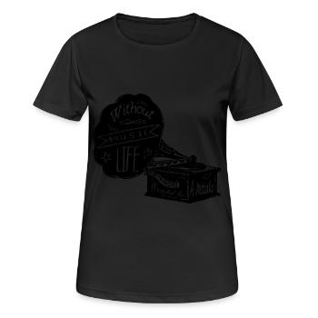 Without Music - Women's Breathable T-Shirt - black - Front - AI Model Female 172 light (172cm)