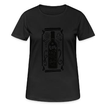 Wine is bottled poetry - Frauen T-Shirt atmungsaktiv - Schwarz - Vorne - AI Model Female 172 light (172cm)