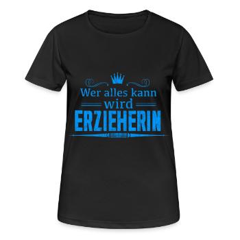 Erzieherin - Frauen T-Shirt atmungsaktiv - Schwarz - Vorne - AI Model Female 172 light (172cm)