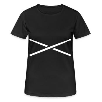 Drumsticks - Frauen T-Shirt atmungsaktiv - Schwarz - Vorne - AI Model Female 172 light (172cm)