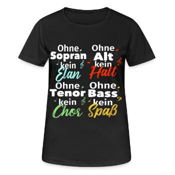 Chor Shirt - Frauen T-Shirt atmungsaktiv - Schwarz - Vorne - AI Model Female 172 light (172cm)