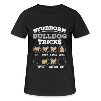 Formation de chien pour bulldogen - T-shirt respirant Femme - noir - Devant - AI Model Female 172 light (172cm)