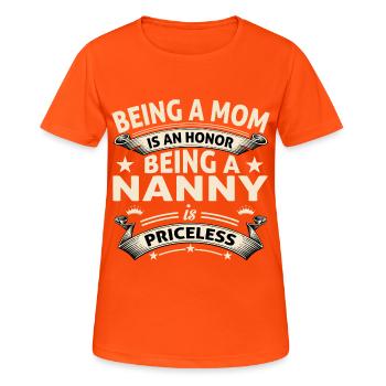 BEING A NANNY - Women's Breathable T-Shirt - neon orange - Front - AI Model Female 172 dark (172cm)