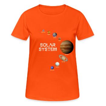 Solar System - Women's Breathable T-Shirt - neon orange - Front - AI Model Female 172 dark (172cm)