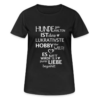 Hundehalter - Frauen T-Shirt atmungsaktiv - Schwarz - Vorne - AI Model Female 172 light (172cm)