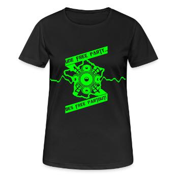Kostenlose überall! - Frauen T-Shirt atmungsaktiv - Schwarz - Vorne - AI Model Female 172 light (172cm)