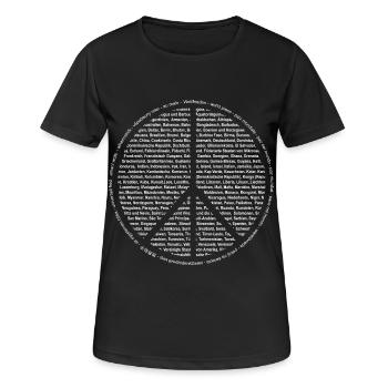 Weltfrieden-Peace - Frauen T-Shirt atmungsaktiv - Schwarz - Vorne - AI Model Female 172 light (172cm)
