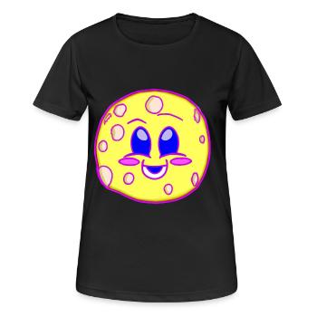 Lune laide Kawaii - T-shirt respirant Femme - noir - Devant - AI Model Female 172 light (172cm)