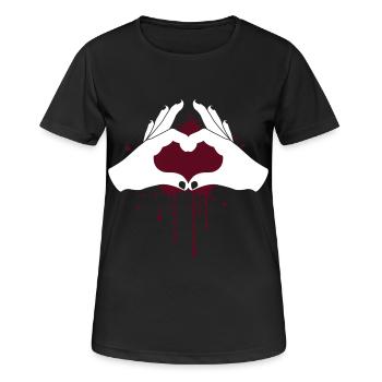 Mains d'amour - T-shirt respirant Femme - noir - Devant - AI Model Female 172 light (172cm)
