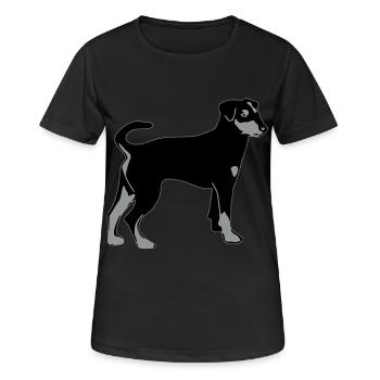 pinscher hund - Frauen T-Shirt atmungsaktiv - Schwarz - Vorne - AI Model Female 172 light (172cm)