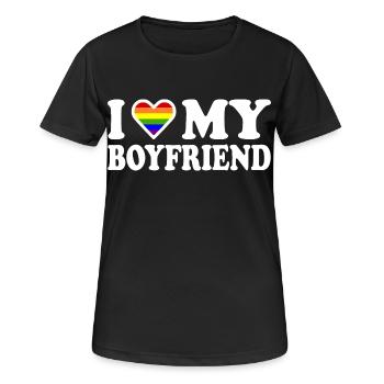 I love my boyfriend - Frauen T-Shirt atmungsaktiv - Schwarz - Vorne - AI Model Female 172 light (172cm)