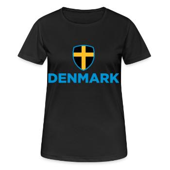 Drapeau national du Danemark - T-shirt respirant Femme - noir - Devant - AI Model Female 172 light (172cm)