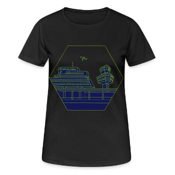 Flughafen Tegel Berlin 2 - Frauen T-Shirt atmungsaktiv - Schwarz - Vorne - AI Model Female 172 light (172cm)