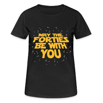 may the forties be with you- 40. Geburtstag - Women's Breathable T-Shirt - black - Front - AI Model Female 172 light (172cm)