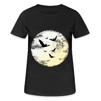 Fledermäuse im Mondlicht - Frauen T-Shirt atmungsaktiv - Schwarz - Vorne - AI Model Female 172 light (172cm)