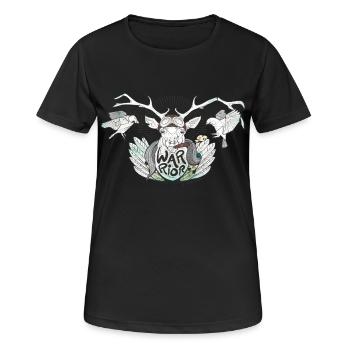 Warrior stag - T-shirt respirant Femme - noir - Devant - AI Model Female 172 light (172cm)