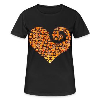 LOVE ICONS - Heart - Women's Breathable T-Shirt - black - Front - AI Model Female 172 light (172cm)