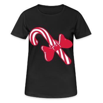 bonbons cadeau de noël canne à sucre délicieux - T-shirt respirant Femme - noir - Devant - AI Model Female 172 light (172cm)