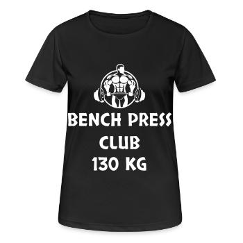 BENCH PRESS CLUB 130 KG - Women's Breathable T-Shirt - black - Front - AI Model Female 172 light (172cm)