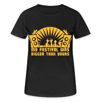 Festival - Musik / Rock / Konzert - Frauen T-Shirt atmungsaktiv - Schwarz - Vorne - AI Model Female 172 light (172cm)