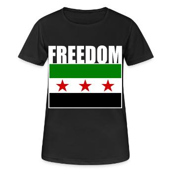 syrien - Frauen T-Shirt atmungsaktiv - Schwarz - Vorne - AI Model Female 172 light (172cm)