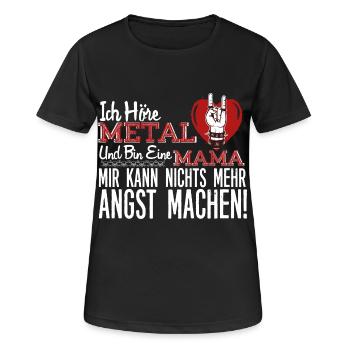 Metal Mama - Frauen T-Shirt atmungsaktiv - Schwarz - Vorne - AI Model Female 172 light (172cm)