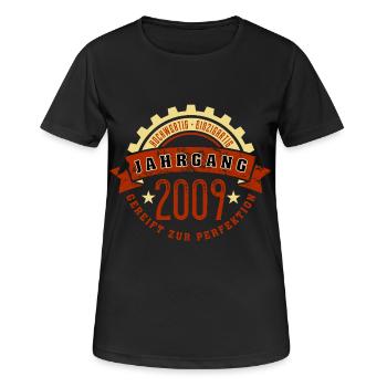Geboren im Jahr 2009 a - Frauen T-Shirt atmungsaktiv - Schwarz - Vorne - AI Model Female 172 light (172cm)