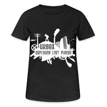 Exploring Lost Places White - Frauen T-Shirt atmungsaktiv - Schwarz - Vorne - AI Model Female 172 light (172cm)