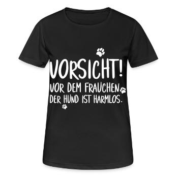 Frauchen Hund Lustig Spruch Hundehalterin - Frauen T-Shirt atmungsaktiv - Schwarz - Vorne - AI Model Female 172 light (172cm)
