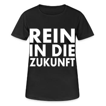 Rein in die zukunft - Frauen T-Shirt atmungsaktiv - Schwarz - Vorne - AI Model Female 172 light (172cm)