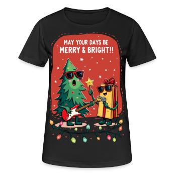 Fröhlich und hell - Frauen T-Shirt atmungsaktiv - Schwarz - Vorne - AI Model Female 172 light (172cm)