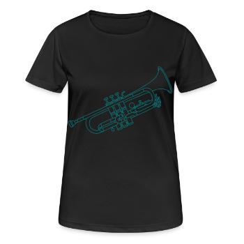 Cuivres trompette - T-shirt respirant Femme - noir - Devant - AI Model Female 172 light (172cm)