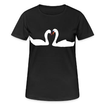 Cygnes - T-shirt respirant Femme - noir - Devant - AI Model Female 172 light (172cm)