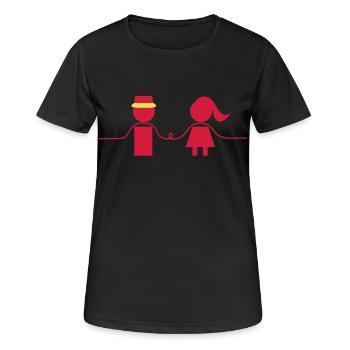 Liebe - Frauen T-Shirt atmungsaktiv - Schwarz - Vorne - AI Model Female 172 light (172cm)