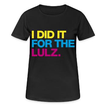 I did it for the lulz - Women's Breathable T-Shirt - black - Front - AI Model Female 172 light (172cm)