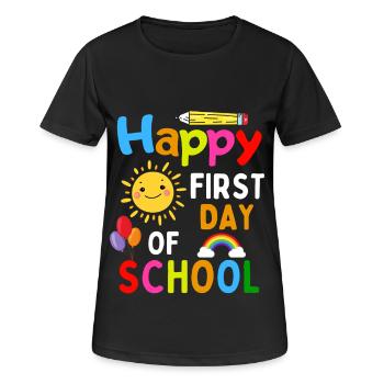 First day of school enrolment Start of school - Women's Breathable T-Shirt - black - Front - AI Model Female 172 light (172cm)