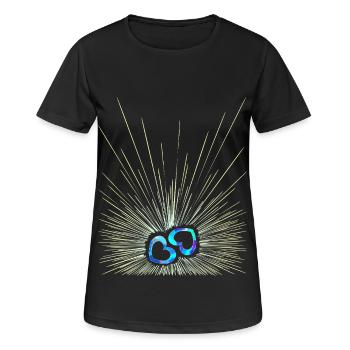 Schwanger Zwillinge Jungs - zwei Herzen im Bauch - Frauen T-Shirt atmungsaktiv - Schwarz - Vorne - AI Model Female 172 light (172cm)