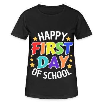 Premier jour d’école Spruch Début de l’école - T-shirt respirant Femme - noir - Devant - AI Model Female 172 light (172cm)
