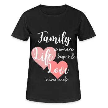 Familie Spruch Liebe Zusammenhalt - Frauen T-Shirt atmungsaktiv - Schwarz - Vorne - AI Model Female 172 light (172cm)